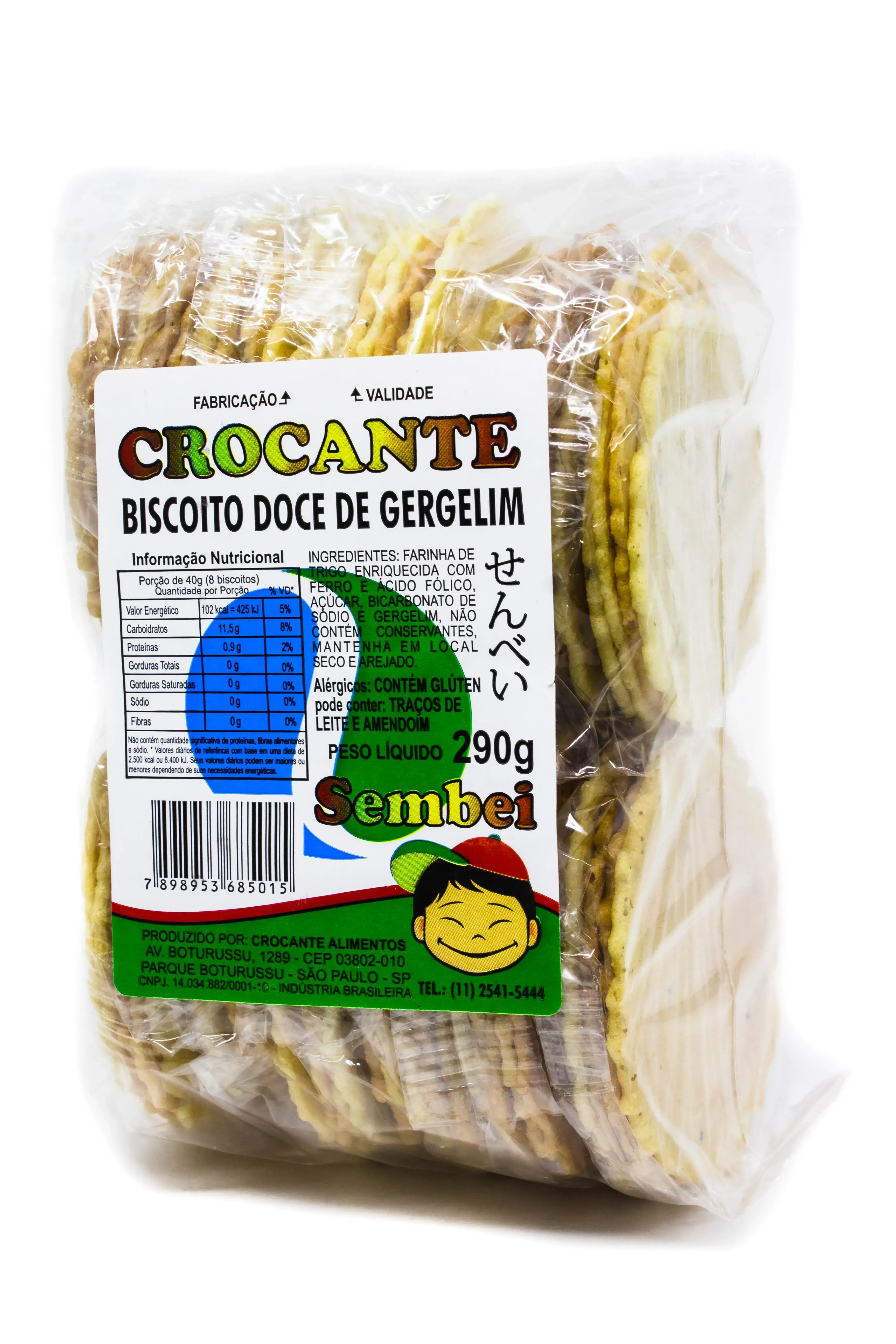 Biscoito Sembei Crocante C/gergelim 290g