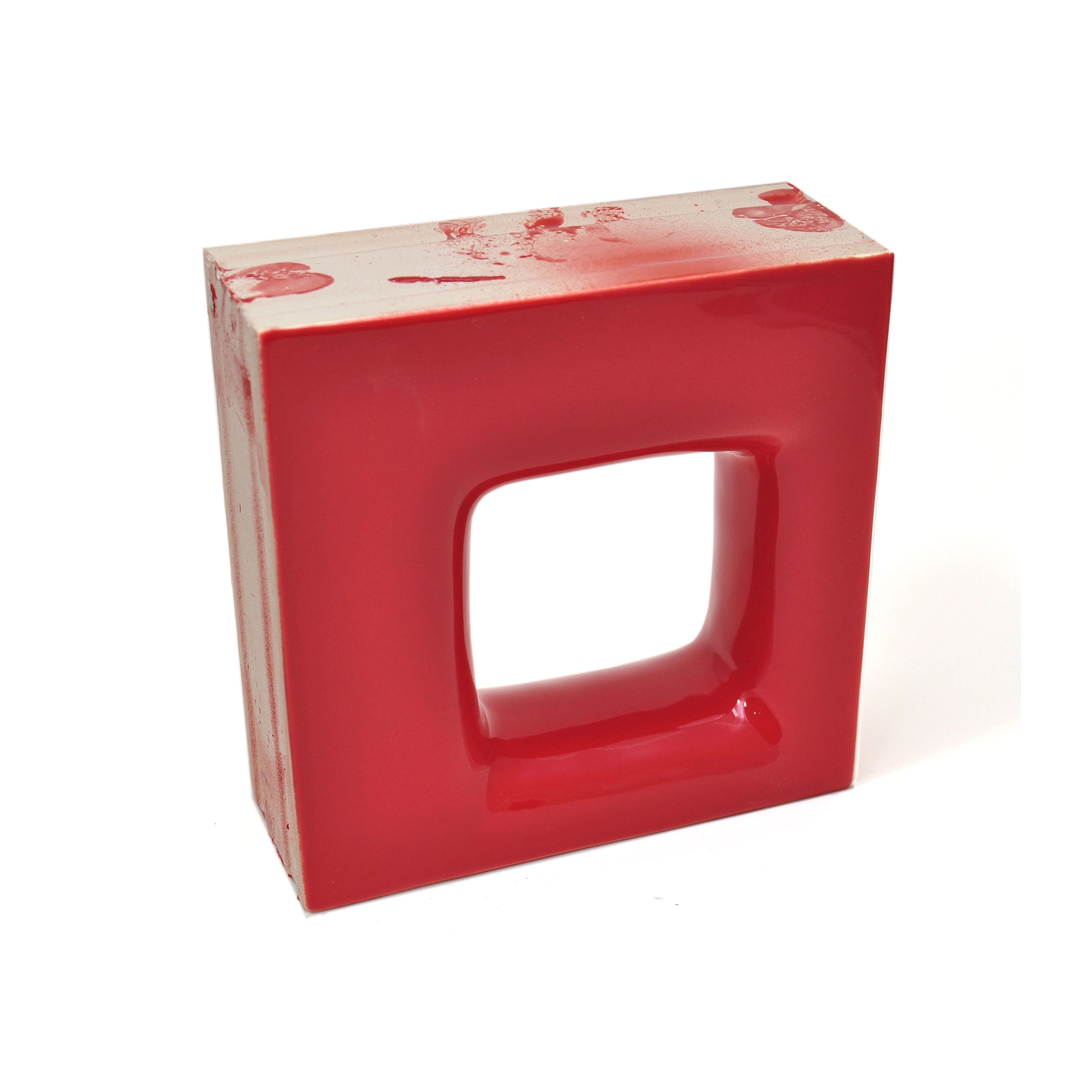Cobogó Cerâmico Esmaltado 20x20cm Rosso Quadratto Elemento V