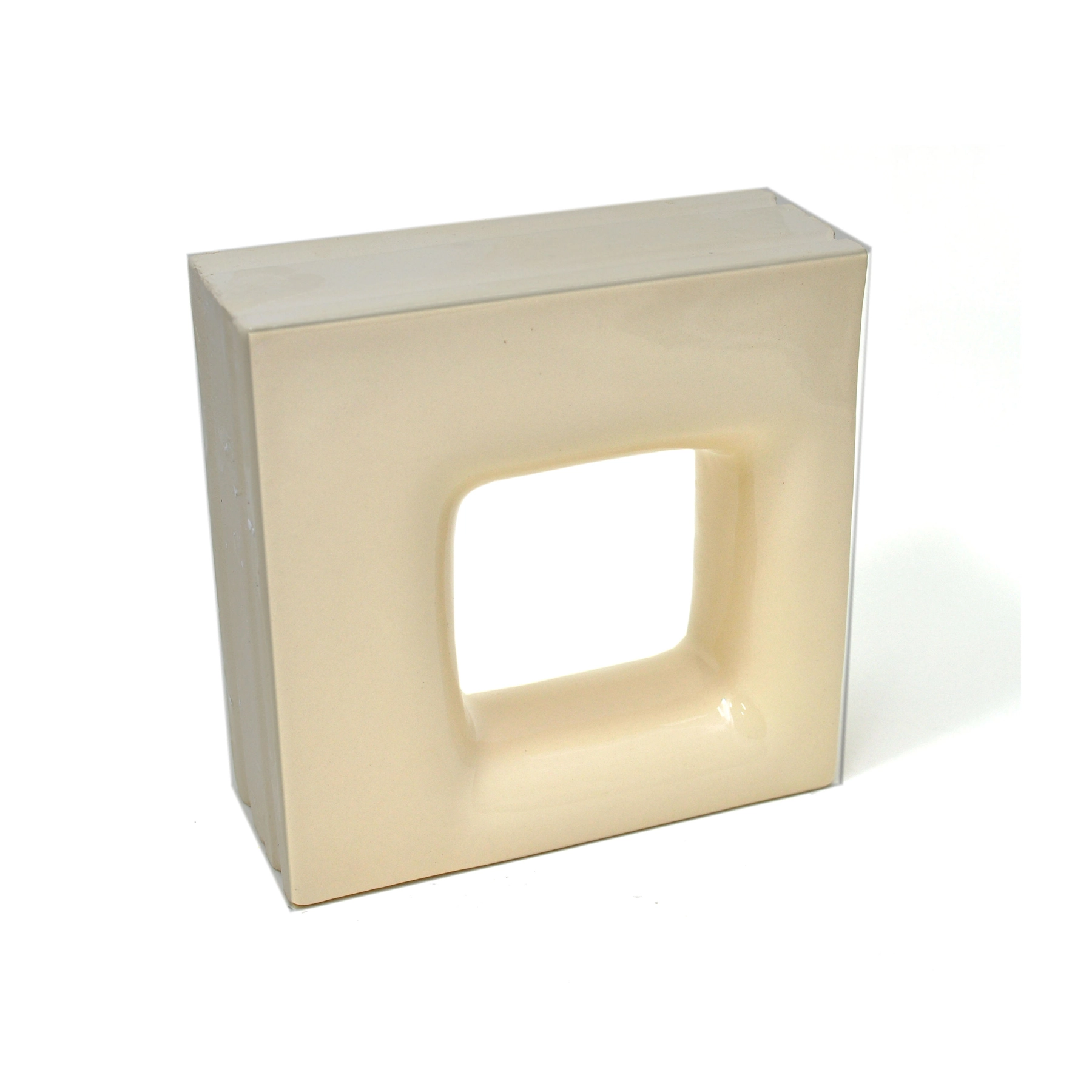 Cobogó Cerâmico Esmaltado 20x20cm Bege Quadratto Elemento V