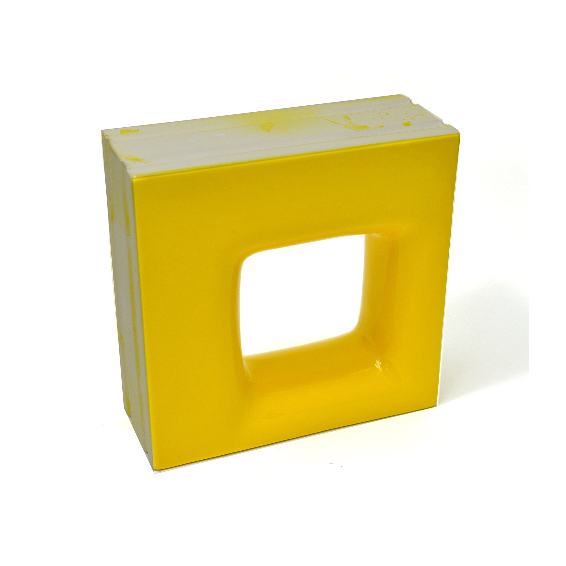 Cobogó Cerâmico Esmaltado Acetinado 20x20cm Giallo Cítrico Quadratto Elemento V