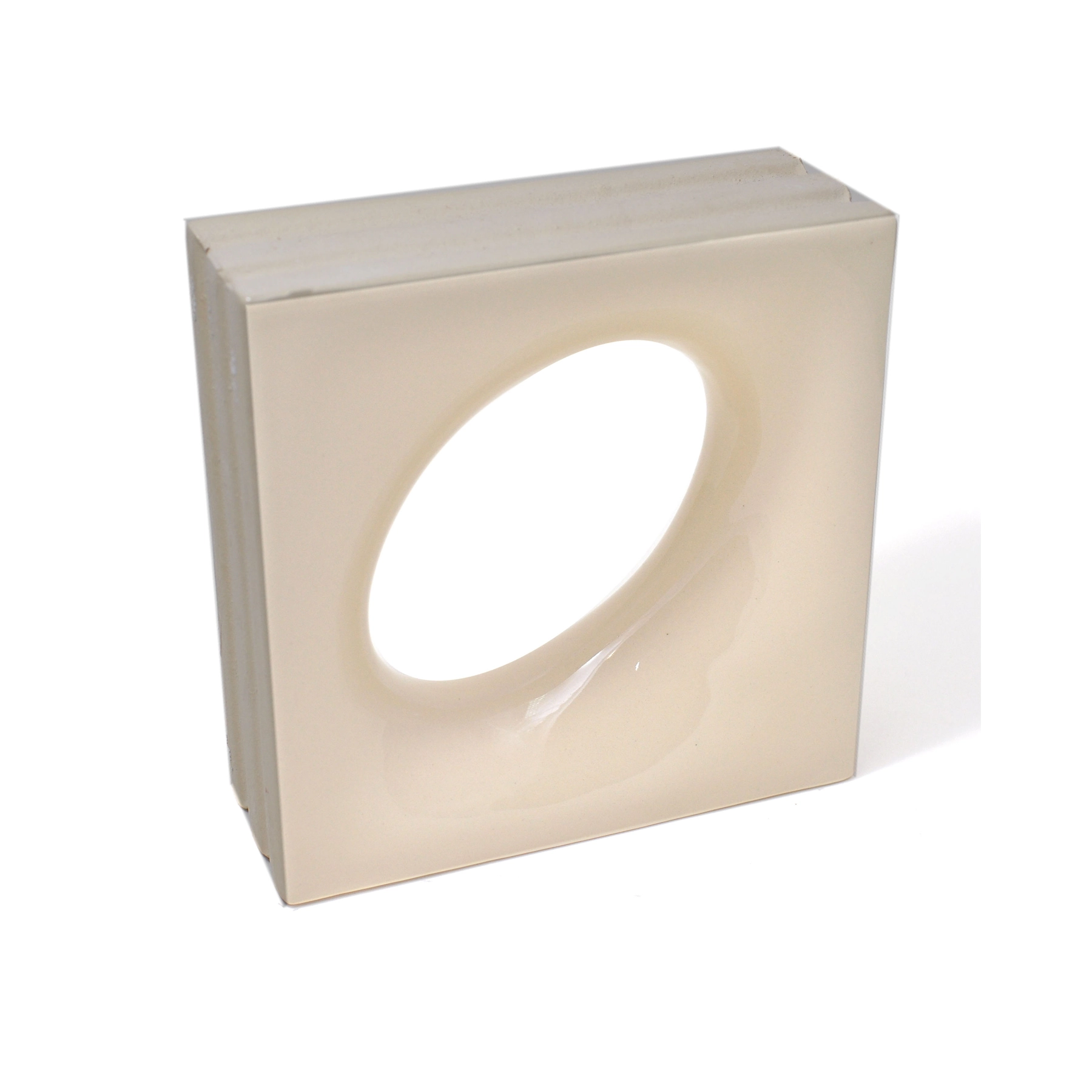 Cobogó Cerâmico Esmaltado 20x20cm Bege Lunna Elemento V
