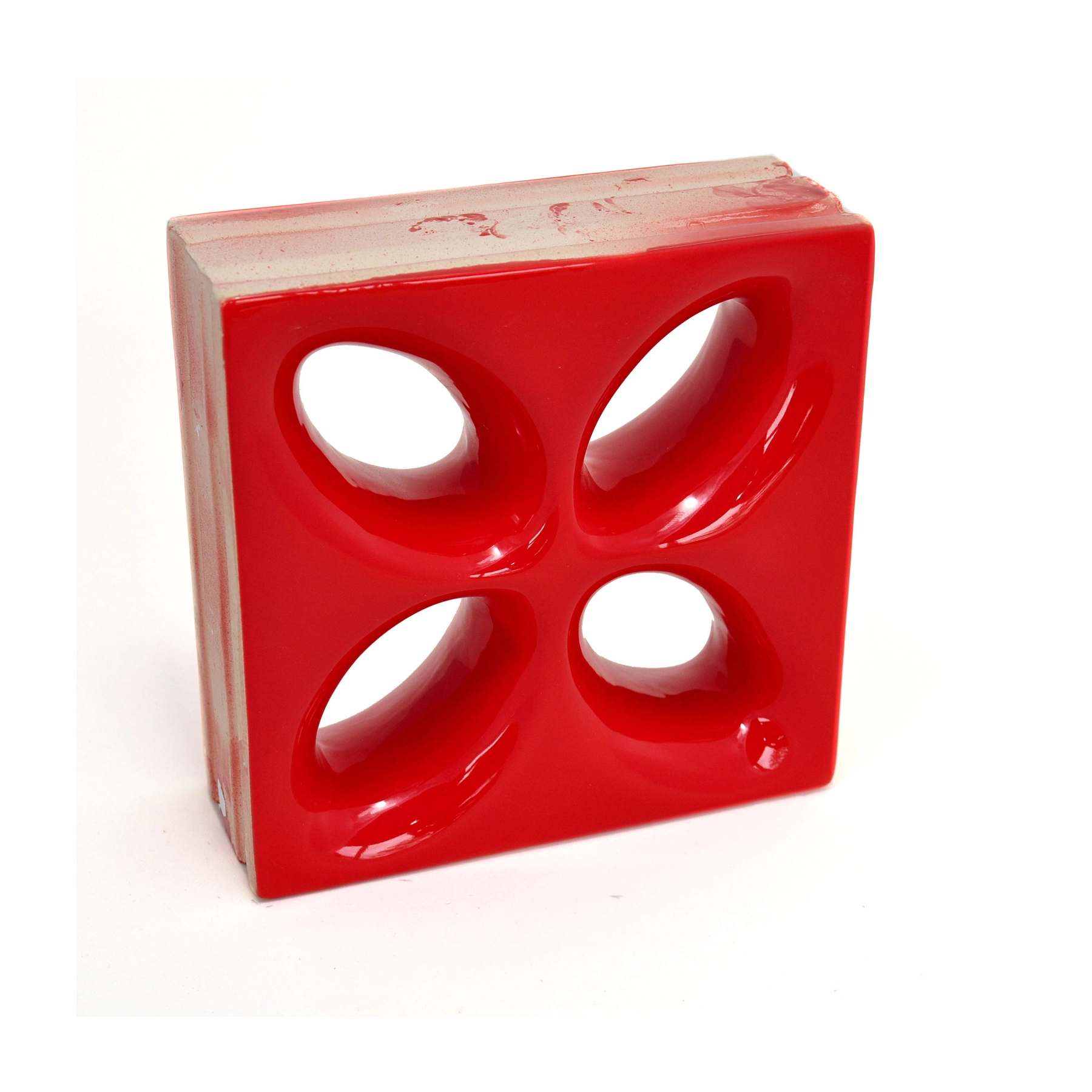 Cobogó Cerâmico Esmaltado Acetinado 20x20cm Rosso Mini Foglio Elemento V