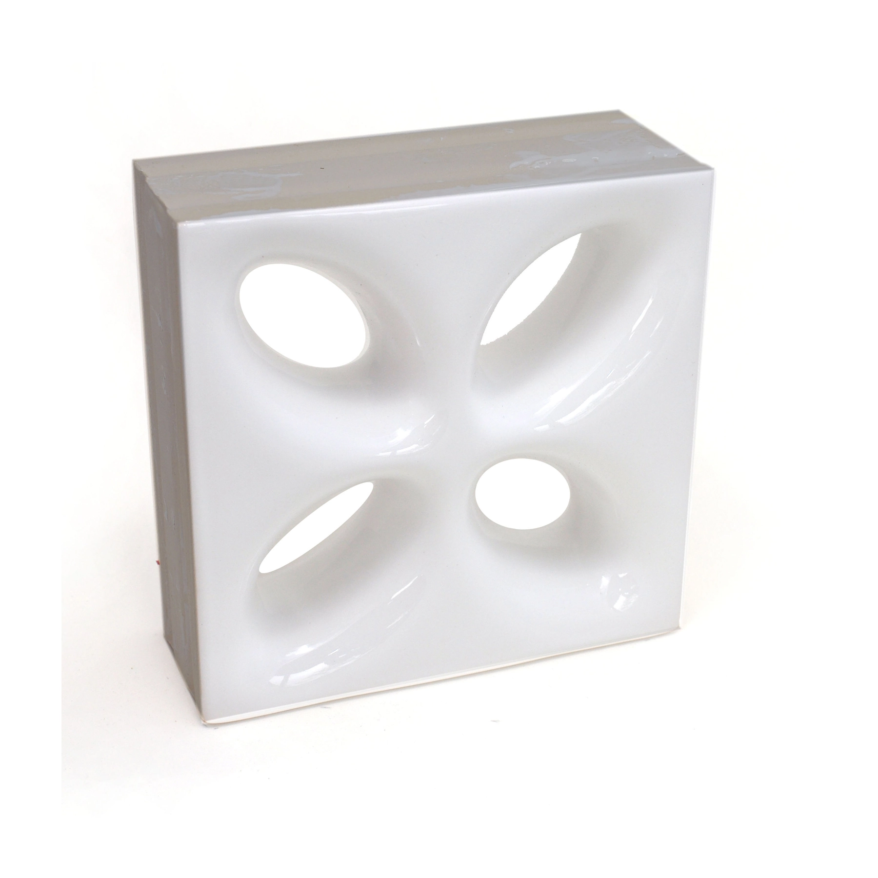 Cobogó Cerâmico Esmaltado Acetinado 20x20cm Branco Mini Foglio Elemento V