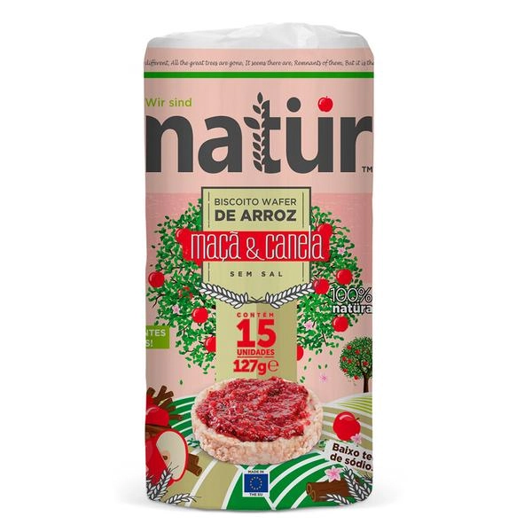 Biscoito De Arroz Maça Com Canela 127g Geral