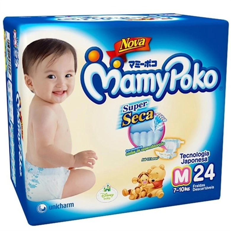 Fralda Infantil Mamypoko C/24 Super Seca M Pc