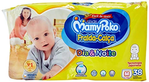 Fralda Mamypoko Calca Dia /noite M 38un