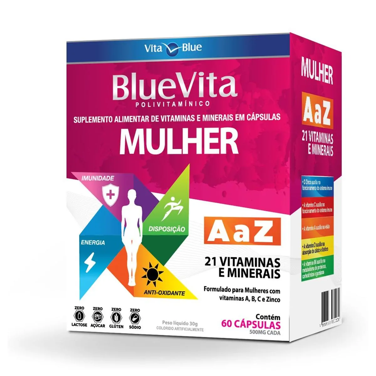 Polivitamínico Mulher A a Z C/60 Cápsulas - Vita Blue