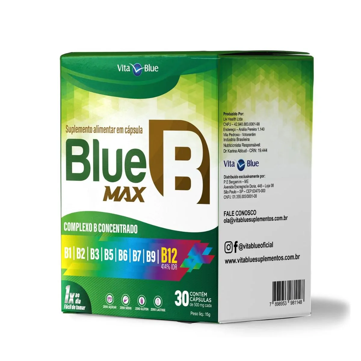 Blue B Max Concentrado C/30 Cápsulas - Vita Blue