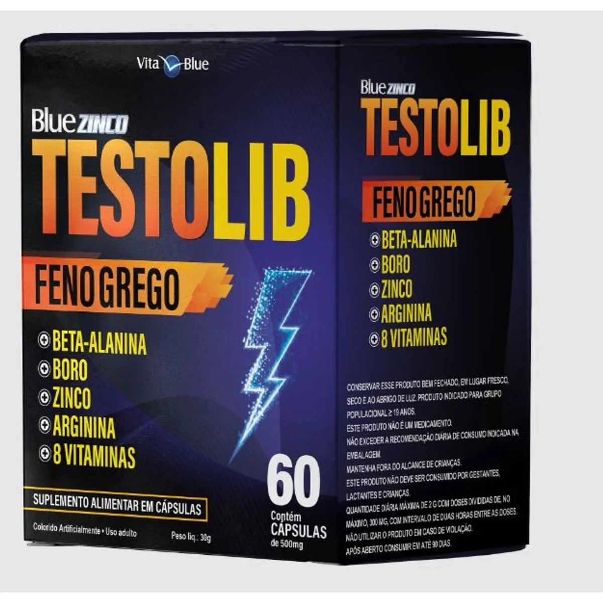 TestoLib Feno Grego 500mg C/60 Cápsulas - Vita Blue