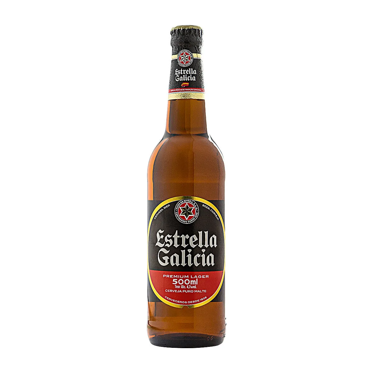 Cerveja Lager Premium Puro Malte Estrella Galicia Garrafa 500ml