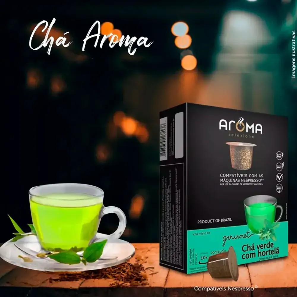 Cápsulas De Chá Verde Com Hortelã Aroma Selezione Compatível Nespresso 10 Unidades