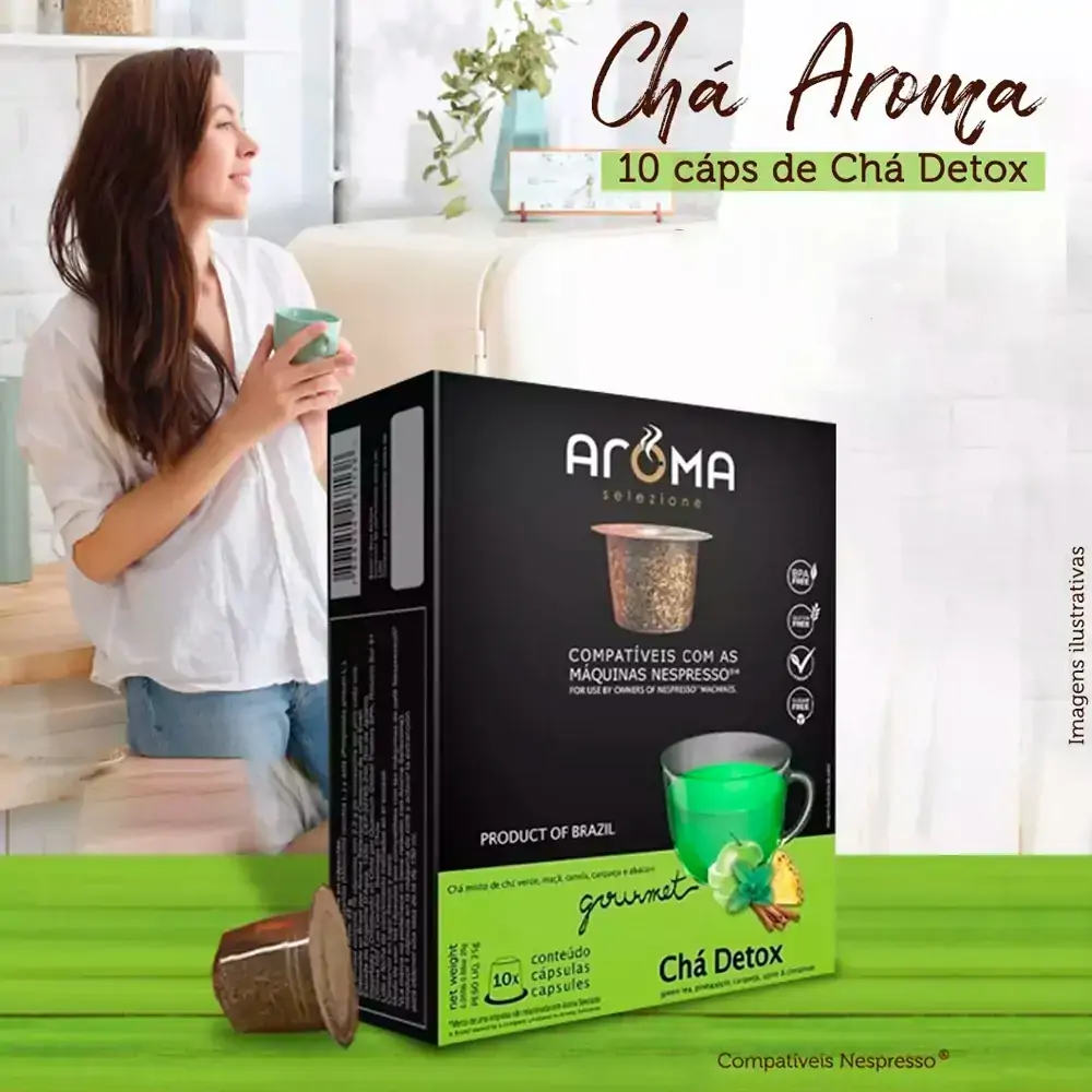 Cápsulas De Chá Detox Aroma Selezione Compatível Nespresso 10 Unidades