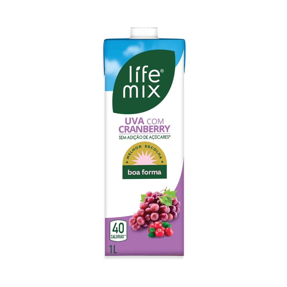 Bebida Uva com Cranberry Life Mix Caixa 1 L