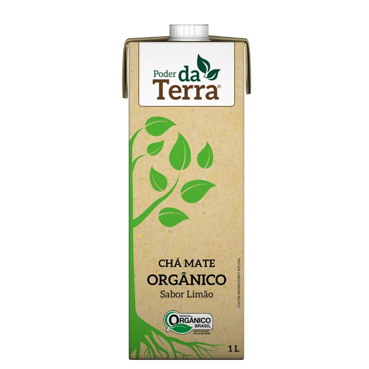 Chá Mate Orgânico Limão PODER DA TERRA Caixa 1l