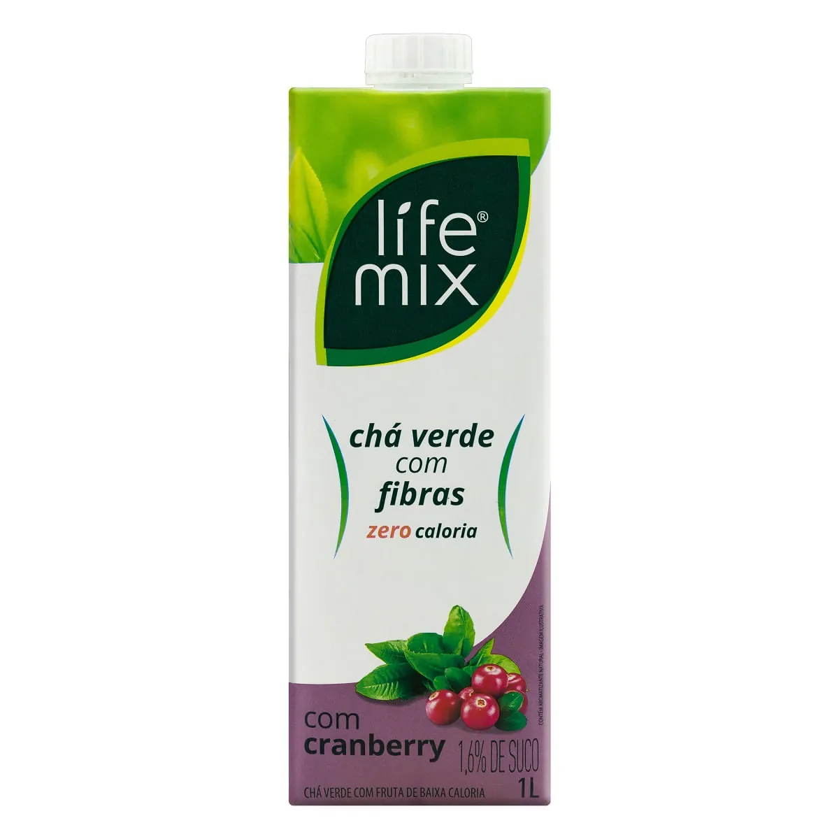Chá Verde com Fibras e Cranberry LIFE MIX 1 Litro