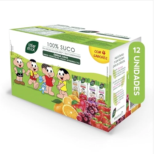Kit 3 Bebidas De Laranja 3 Maçã 3 Uva 3 Morango E Maçã Turma Da Mônica Life Mix 200ml Cada
