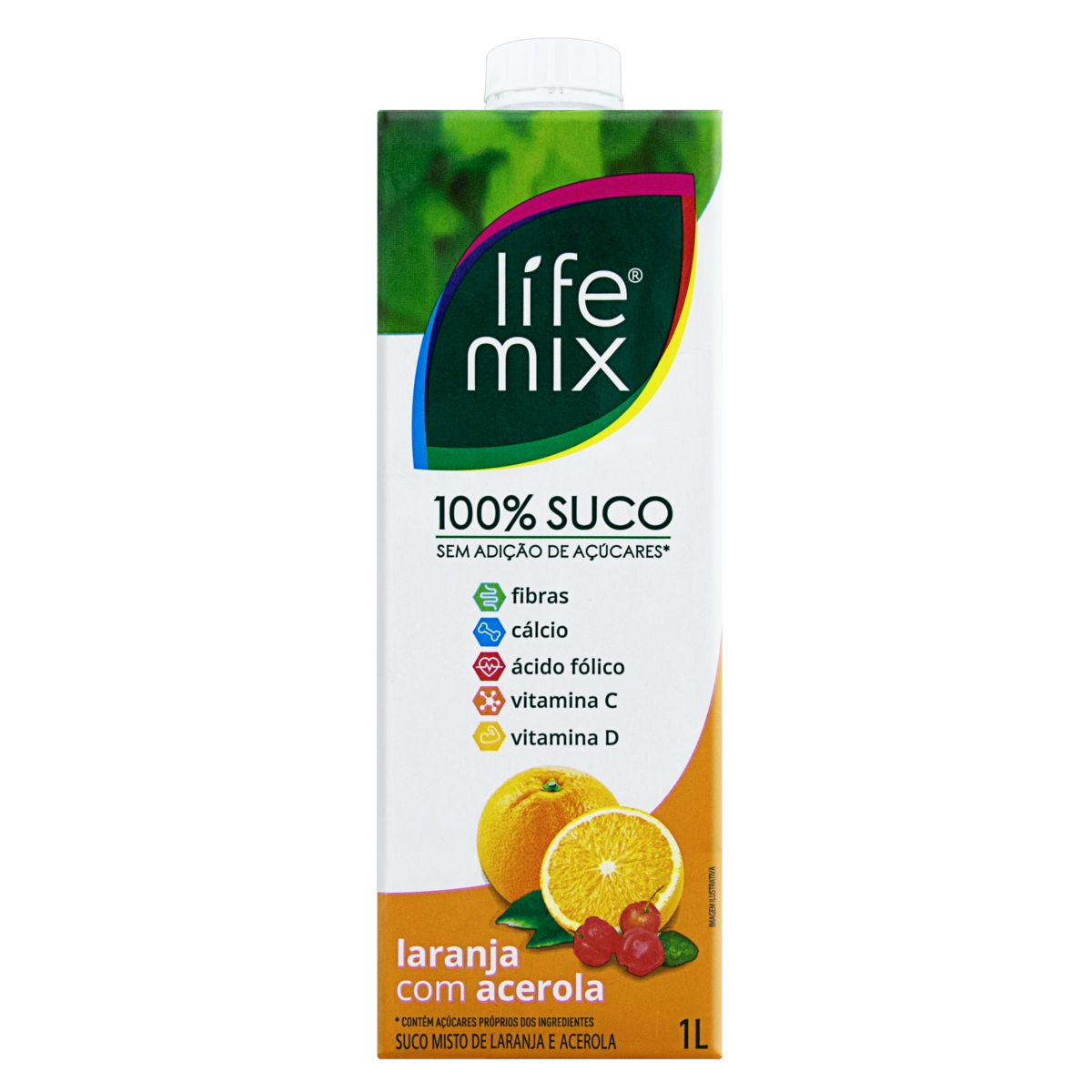 Suco Laranja Com Acerola Life Mix Caixa 1l