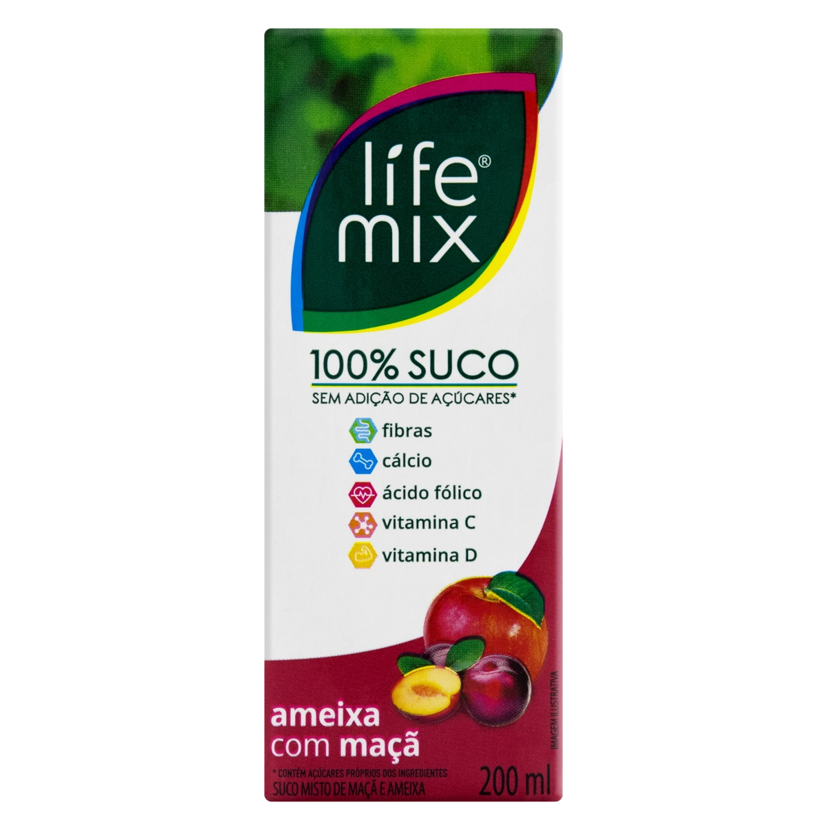 Suco Ameixa Com Maçã Life Mix Caixa 200ml