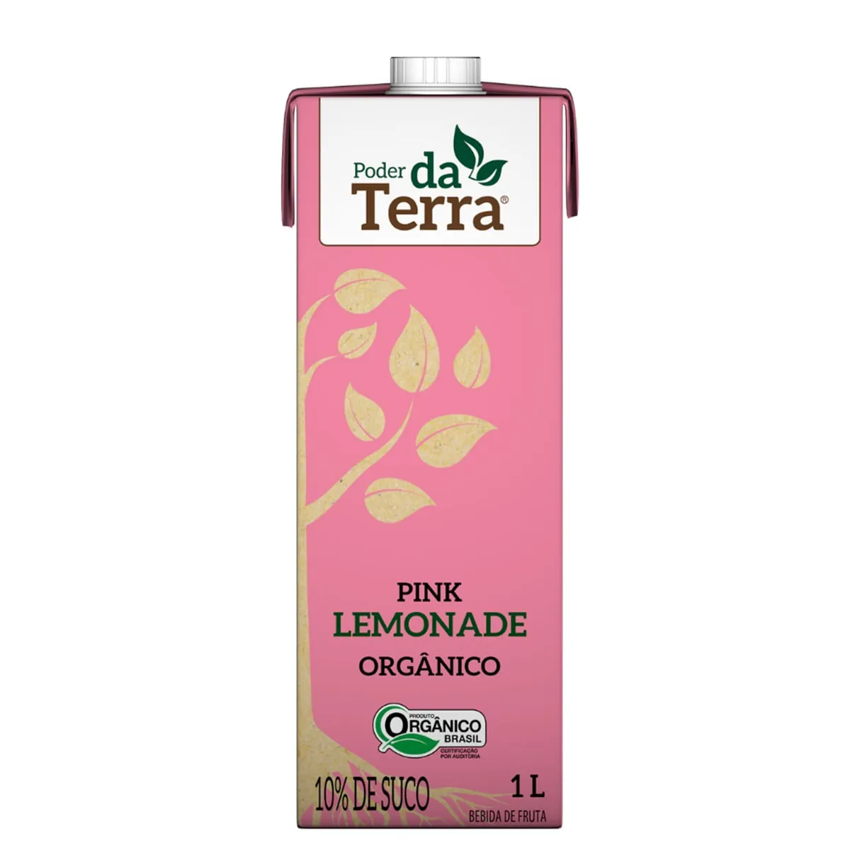 Bebida Orgânica Pink Lemonade Poder da Terra Caixa 1 L