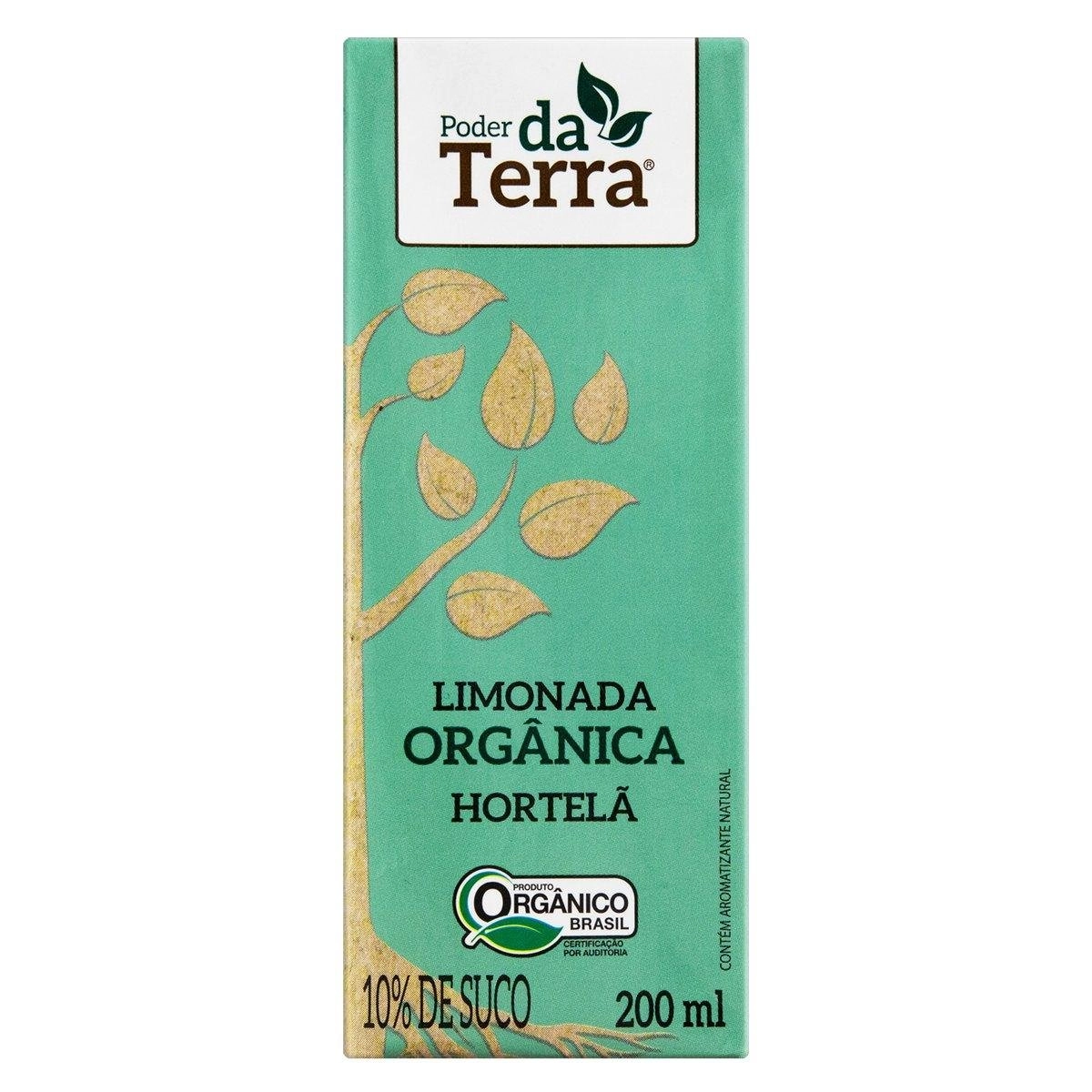 Bebida Orgânica Limonada com Hortelã Poder da Terra Caixa 200ml