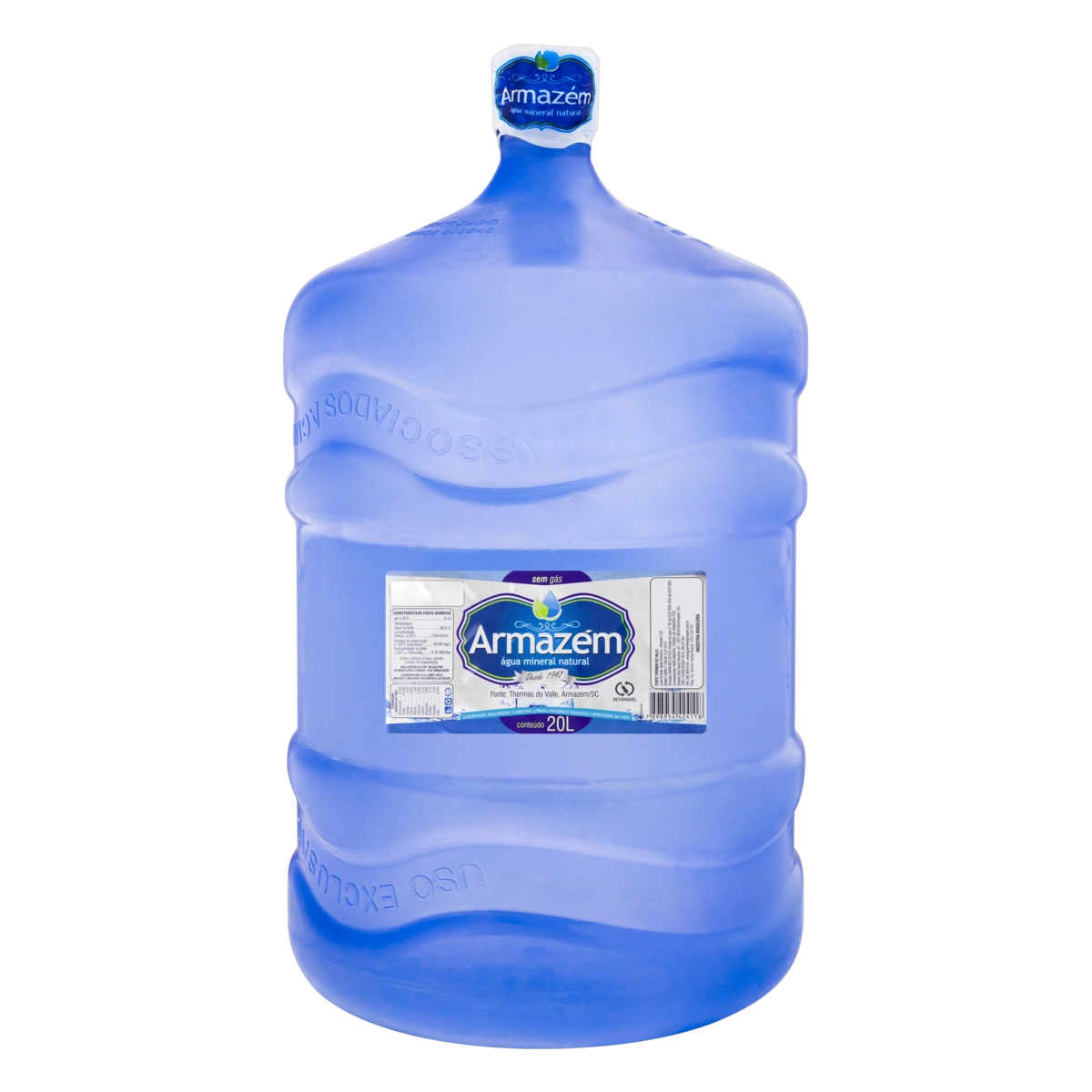 água Mineral Natural Sem Gás Armazém Galão Retornável 20l