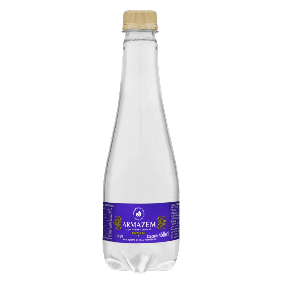 água Mineral Natural Com Gás Armazém Premium Garrafa 450ml