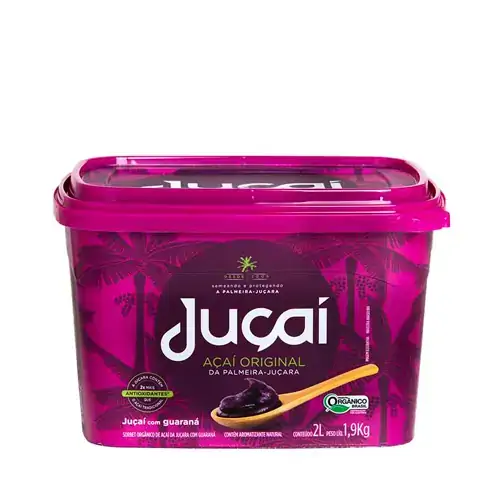 Sorbet Orgânico Açaí Com Guaraná Juçaí Pote 2l