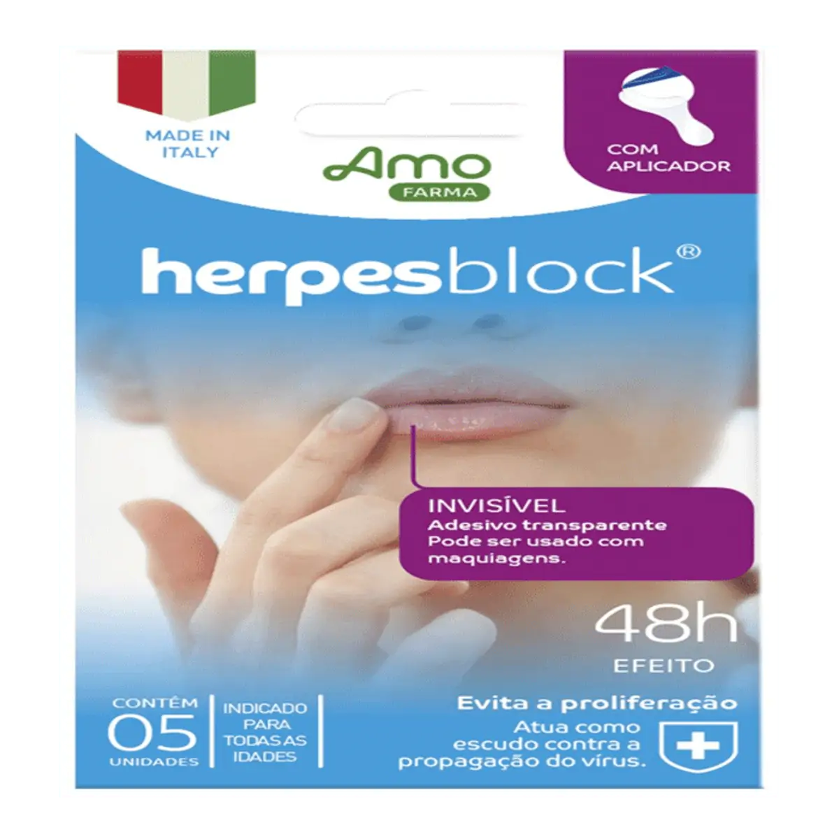 Adesivo Tópico Herpes Block Hipoalergênico 5 Unidades