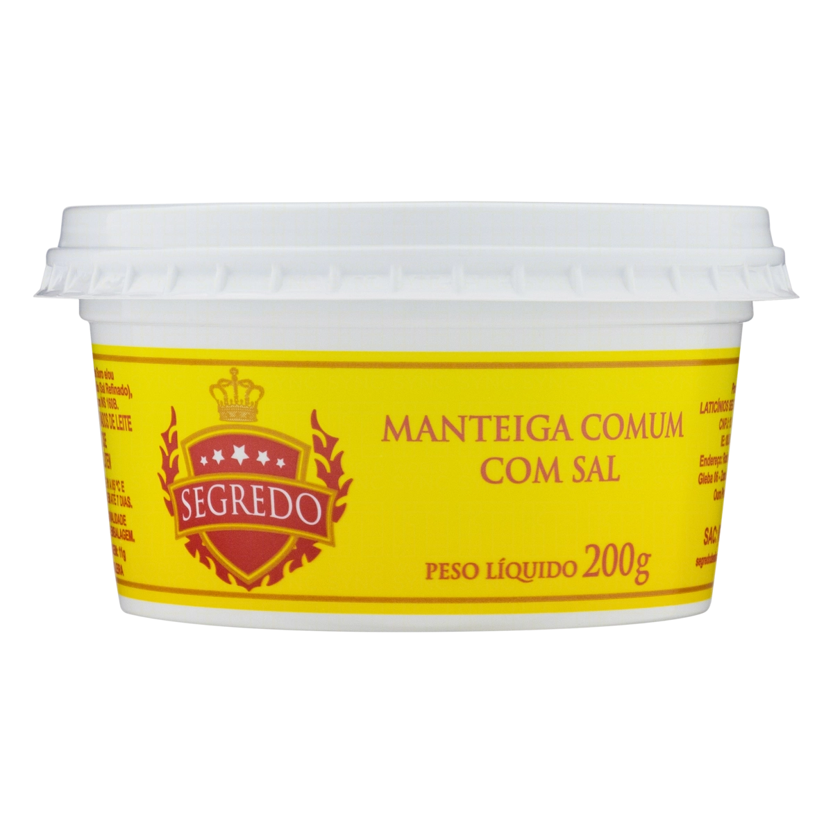 Manteiga Comum Com Sal Segredo Pote 200g