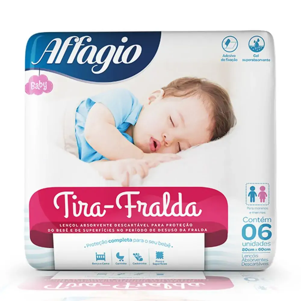 Lencol Affagio Absorvente C/6 Tira Fraldpc