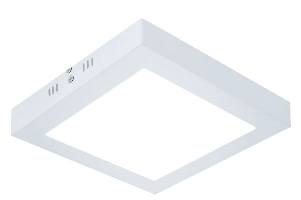 Painel Plafon De Sobrepor Quadrado Branco 21cm Led 18w 3000k Bivolt Evoled