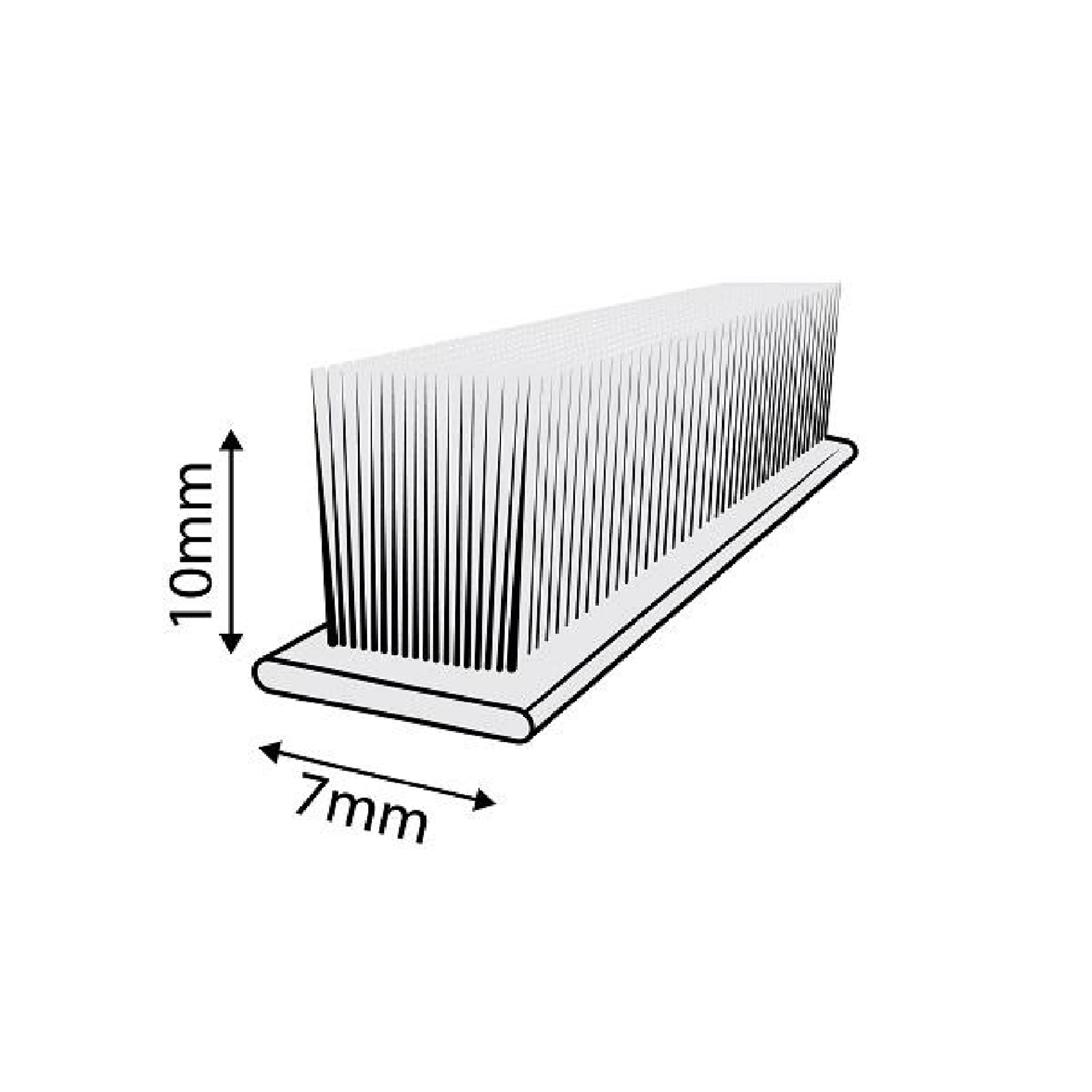 Veda Fresta Adesivo "Escova" Cinza 500cm para Vão 6 e 10mm Porta Conforto