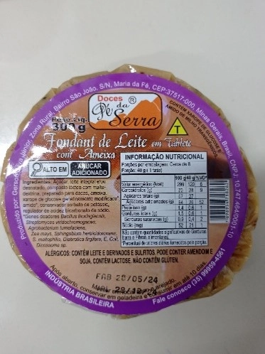Doce Fondant Leit Pe Da Serra 300gr C/ Abobora