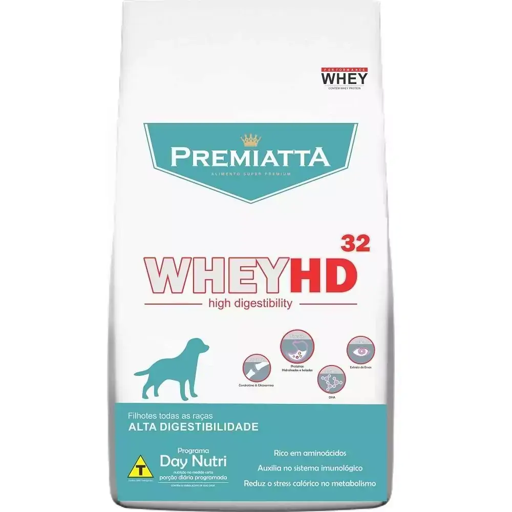 Ração Premiatta Whey HD 32 para Cães Filhotes de Todas as Raças Lágrima Ácida - Gran Premiatta (6 kg=30x200g)