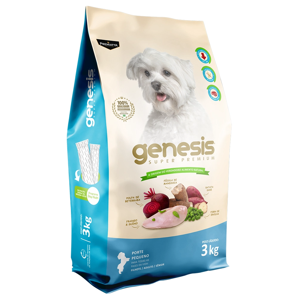 Ração Gênesis Super Premium para Cães Adultos e Filhotes de Porte Pequeno - Gran Premiatta (3 kg = 30x100g)