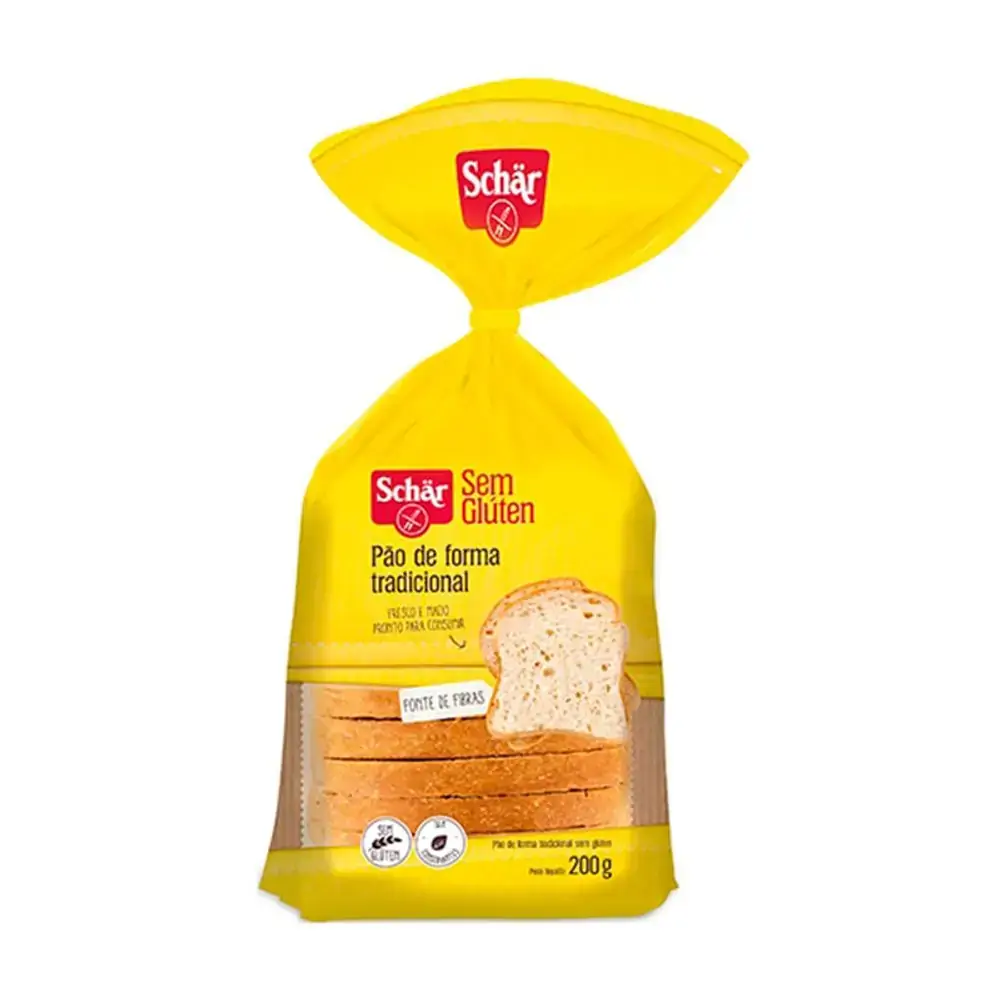 Pão de Forma Tradicional sem Glúten SCHÄR Pacote 200g