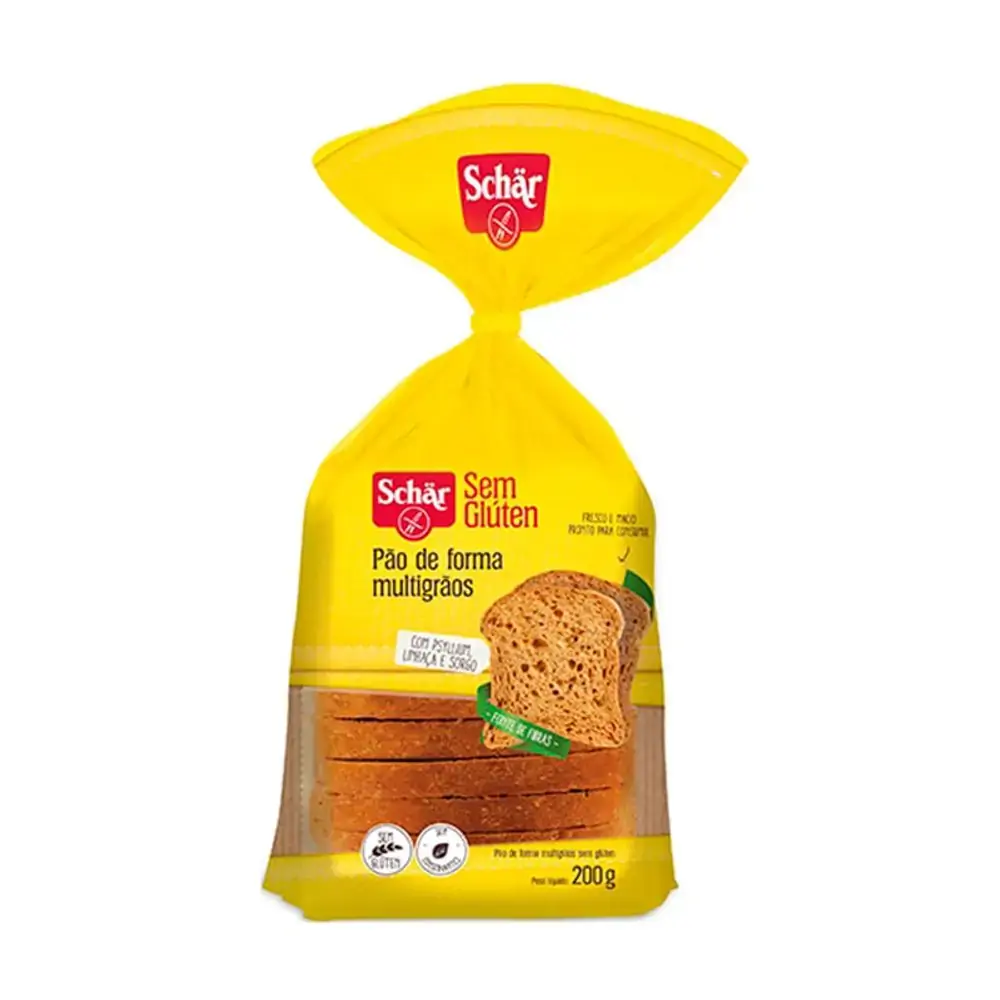 Pão de Forma Multigrãos sem Glúten SCHÄR Pacote 200g