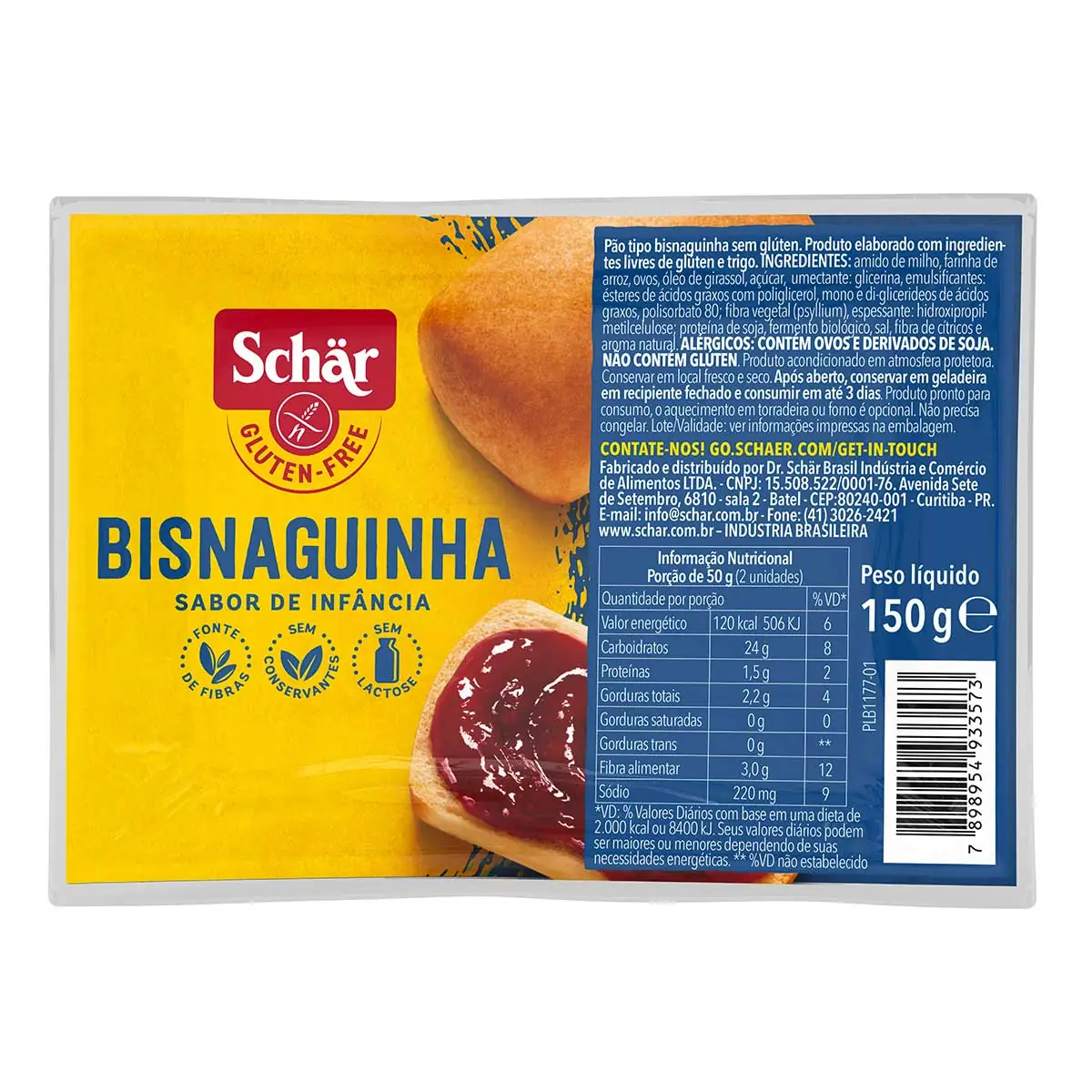 Pão Bisnaguinha Sem Glúten Zero Lactose Schär 150 g