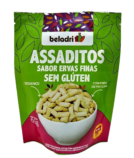 Biscoito Ervas Finas Sem Glúten Beladri Assaditos Pouch 60g