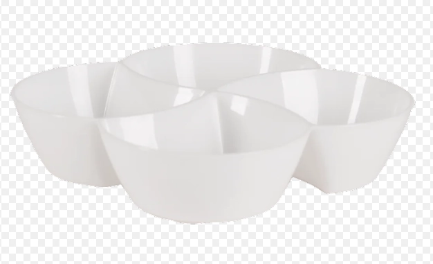Petisqueira 4 Divisoes Le Chef Branca 21x21x5cm 1795 Paramount
