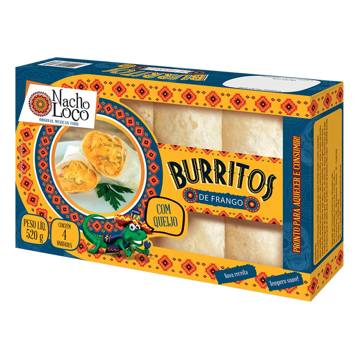 Burrito de Frango com Queijo Prato Nacho Loco 4 Unidades
