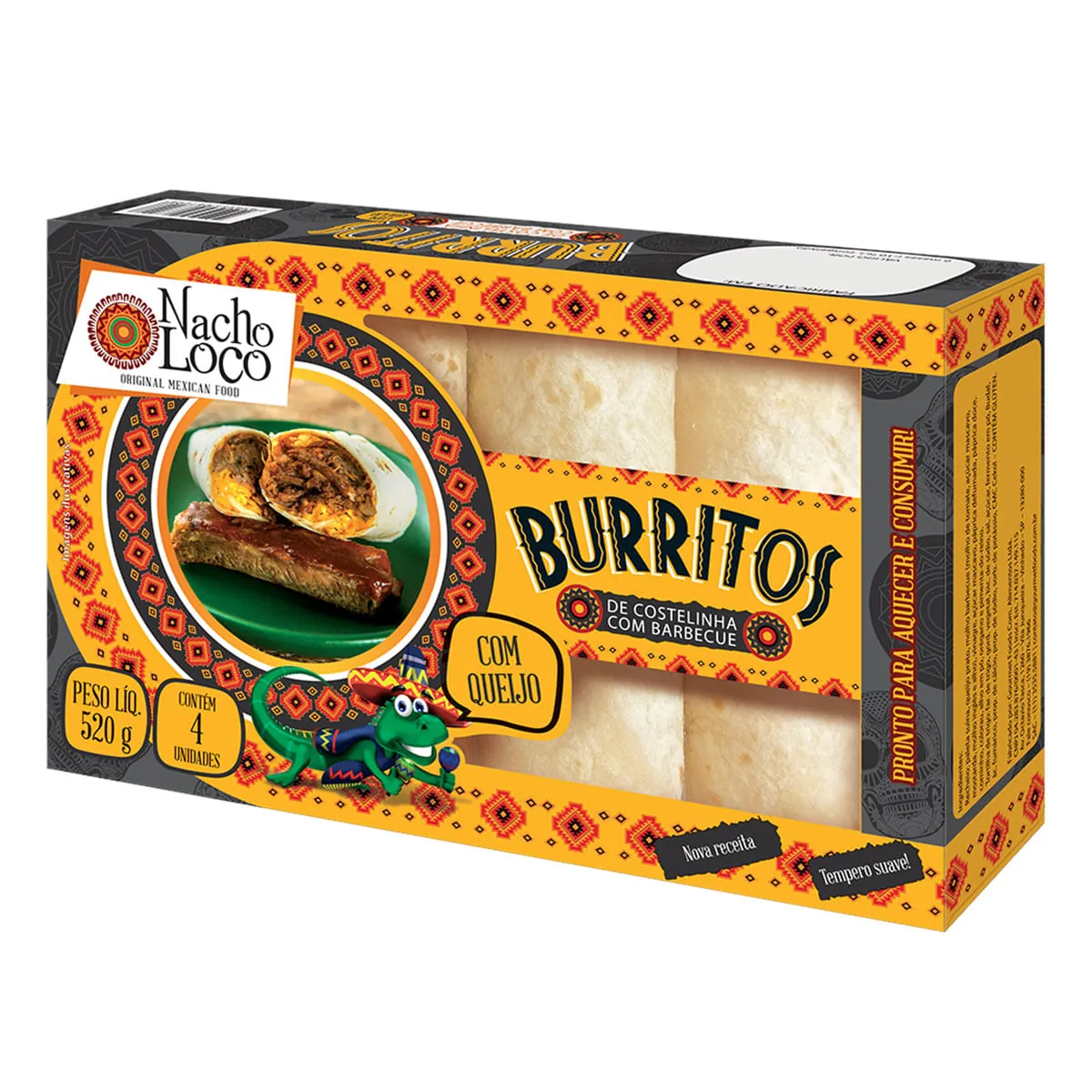 Burritos Nacho Loco Costelinha com Barbecue 450g