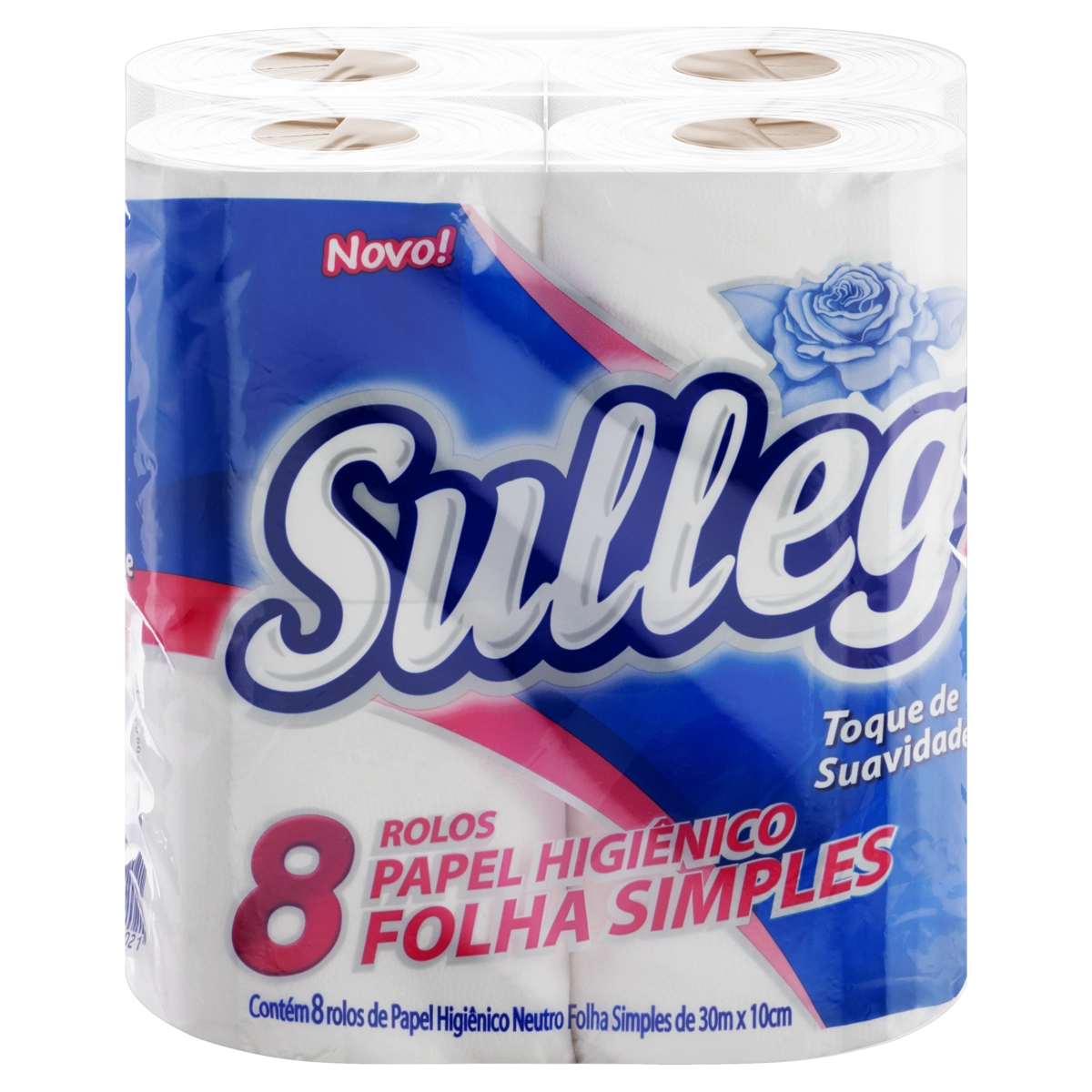 Papel Higiênico Folha Simples Neutro Sulleg 30m Pacote 8 Unidades
