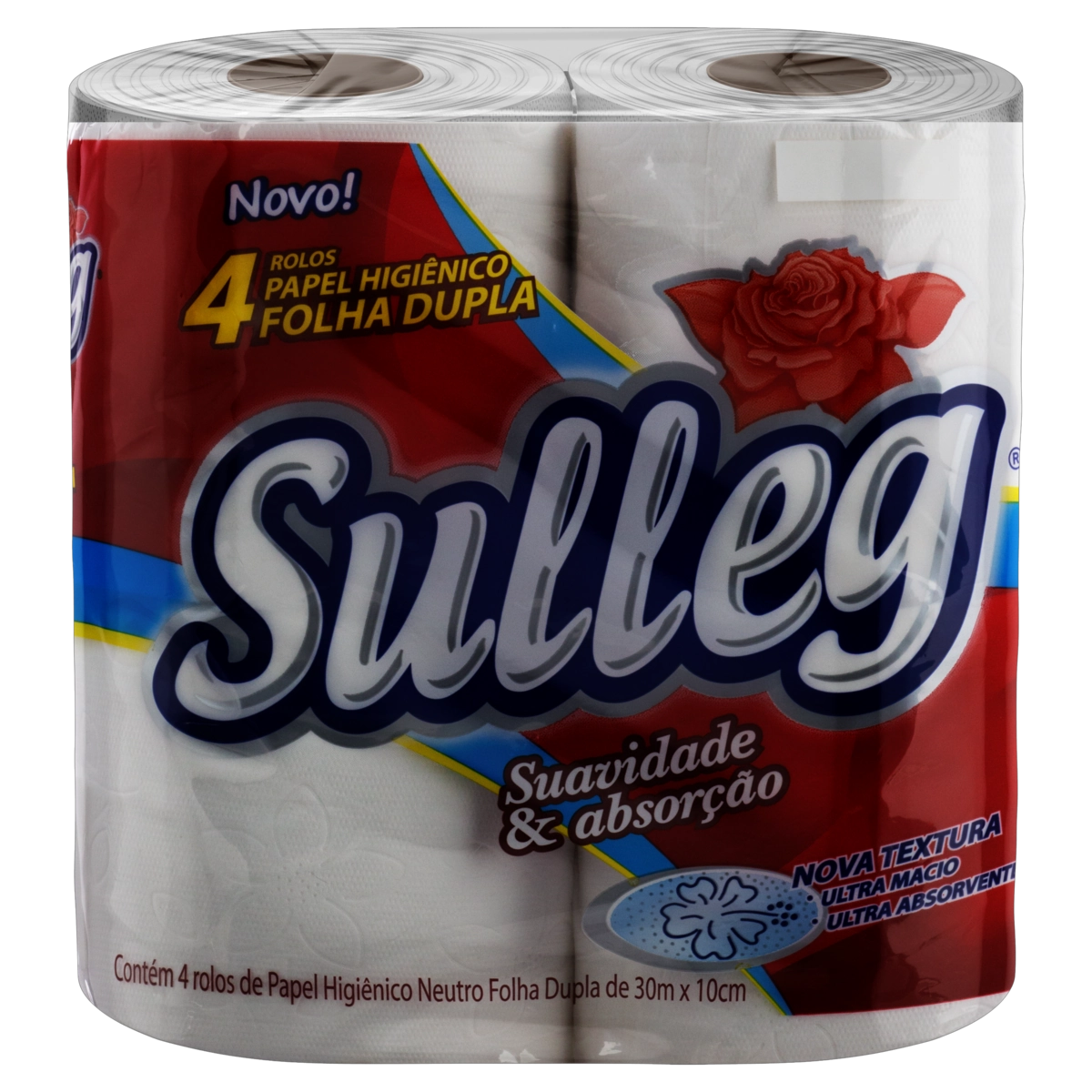 Papel Higiênico Folha Dupla Ultramacio Neutro Sulleg 30m Pacote 4 Unidades