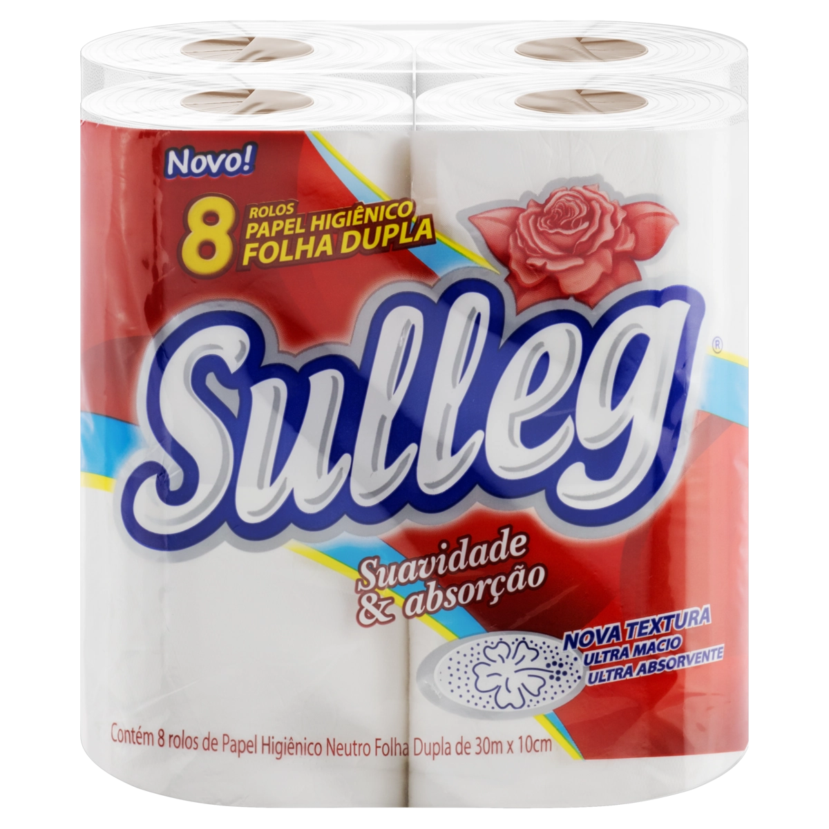 Papel Higiênico Folha Dupla Ultramacio Neutro Sulleg 30m Pacote 8 Unidades