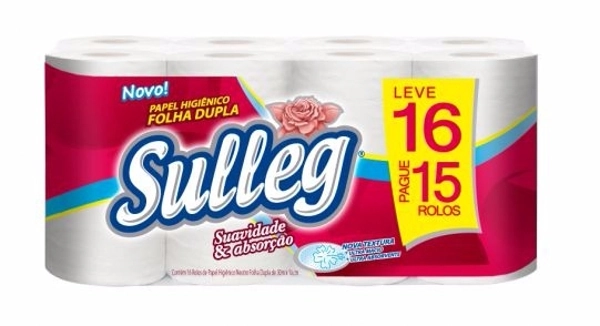 Papel Higiênico Folha Dupla Neutro Sulleg 30m Pacote Leve 16 Pague 15 Unidades
