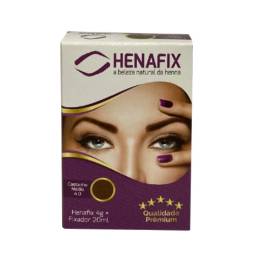 Henna P/sobrancelha Henafix 4.0 Castanho Medio 1un