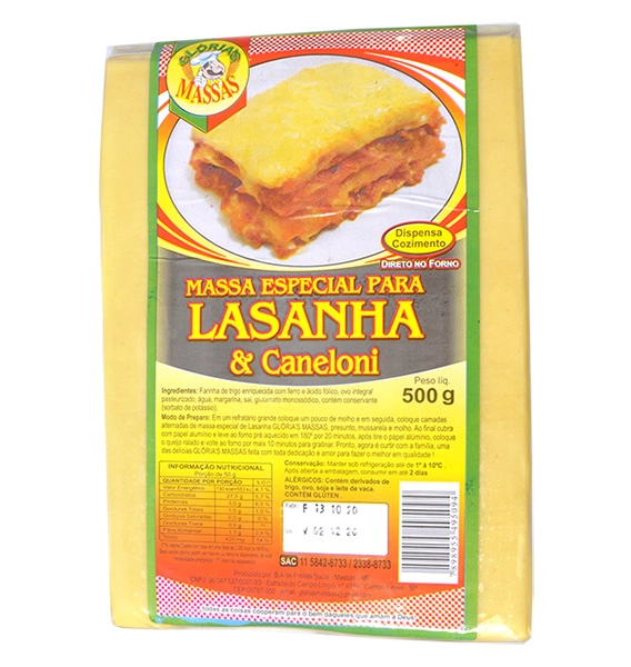 Massa Lasanha Glorias 500gr