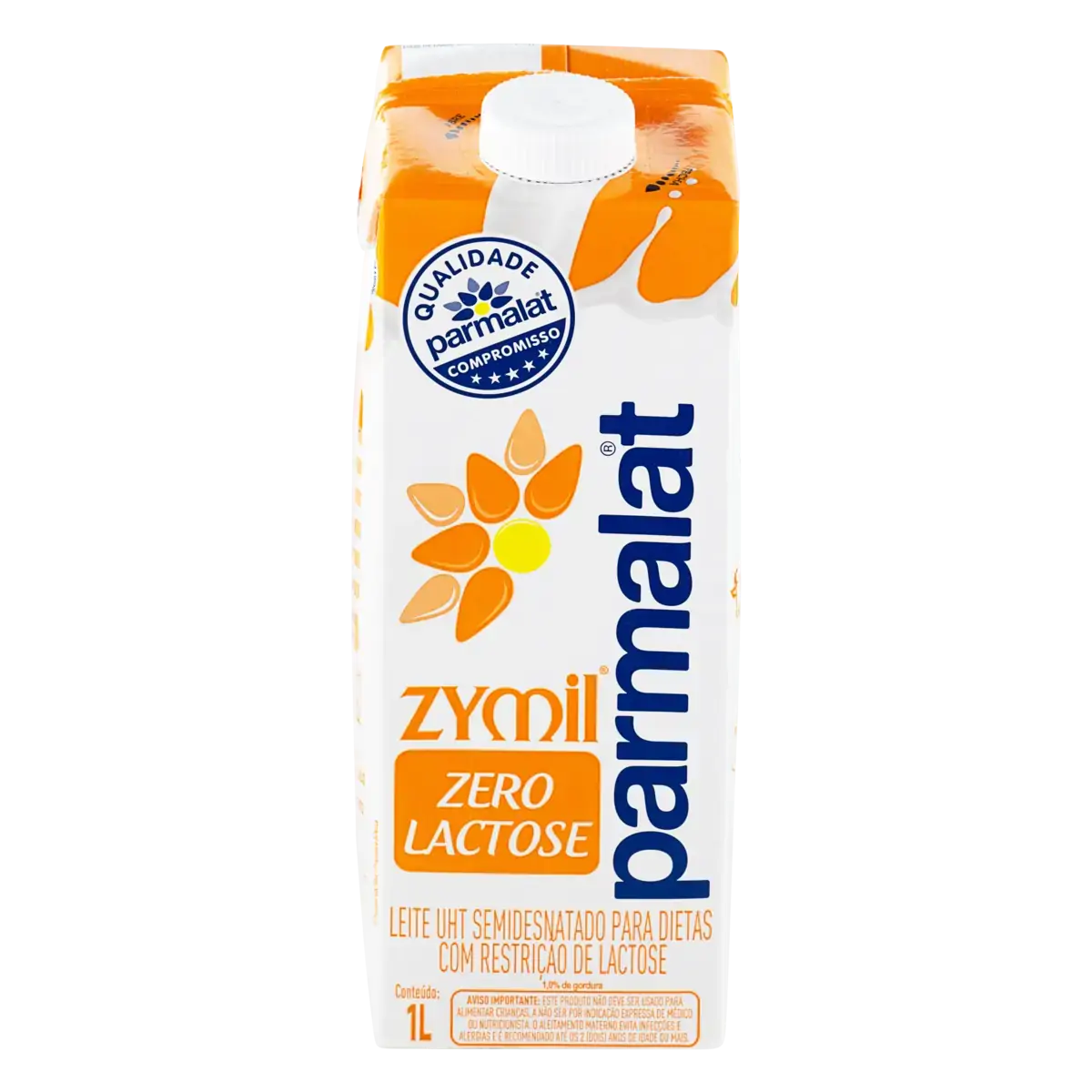 Leite Uht Semidesnatado Zero Lactose Parmalat Zymil Caixa Com Tampa 1l