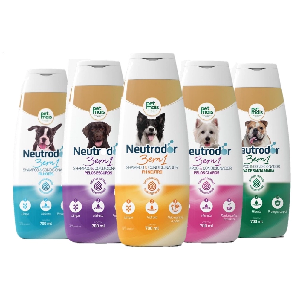 Shampoo e Condicionador 3 em 1 pH Neutro Neutrodor Petmais